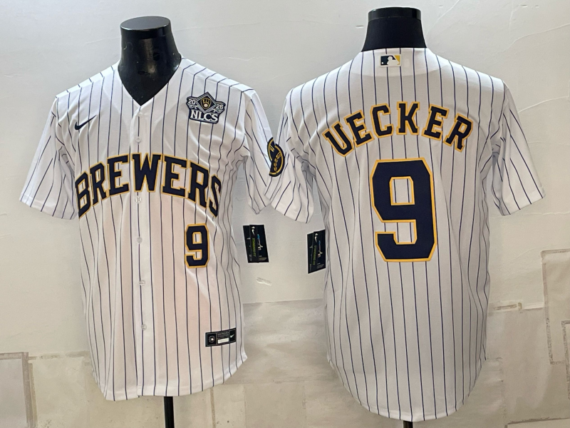 Men 2026 Milwaukee Brewers #9 Uecker White Game Nike MLB Jersey 101204